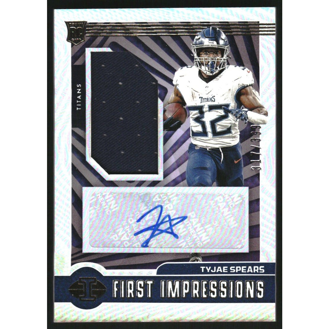 2023 Panini Illusions #137 Tyjae Spears JSY AU. rookie card picture