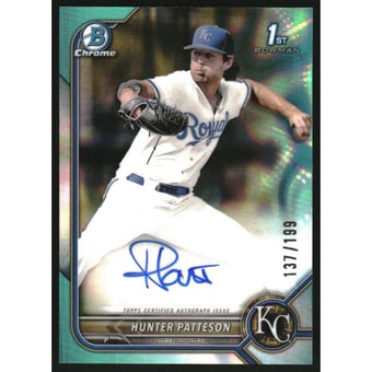 2022 Bowman Chrome Draft Autographs Aqua Lava Refractors #CDAHP Hunter Patteson