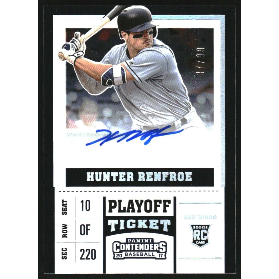 2017 Panini Contenders Rookie Playoff Ticket #15 Hunter Renfroe/99. rookie card picture