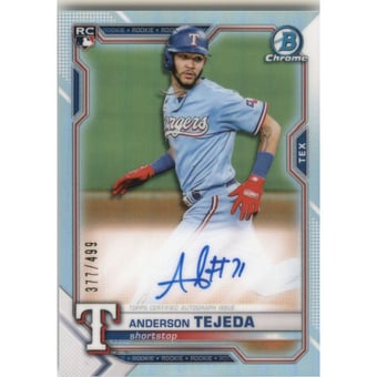 2021 Bowman Chrome Rookie Autographs Refractors #BCRAAT Anderson Tejeda