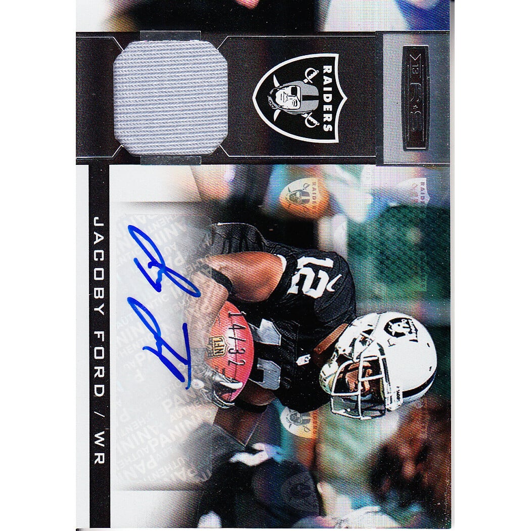 2013 Rookies and Stars Materials Autographs Team Logo #18 Jacoby Ford
