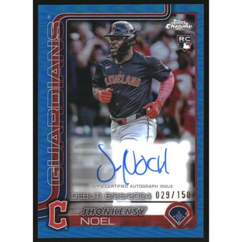 2025 Topps Chrome Update Rookie Debut Autographs Blue Refractors #CRDAJN Jhonkensy Noel