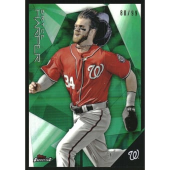 2015 Finest Green Refractors #42 Bryce Harper