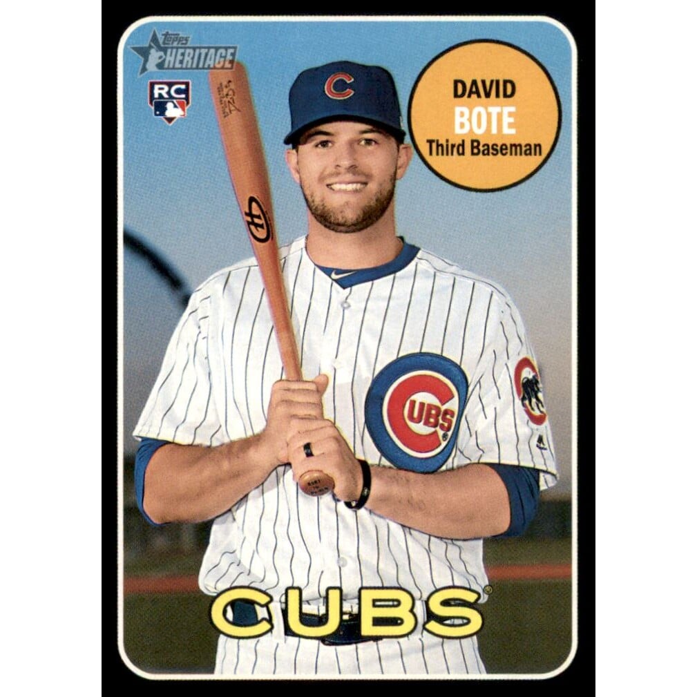 2018 Topps Heritage Black Border #540 David Bote. rookie card picture