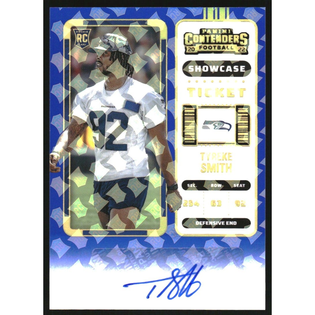 2022 Panini Contenders Showcase #226 Tyreke Smith AU. rookie card picture