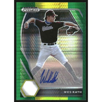 2021 Panini Prizm Draft Picks Base Autographs Prizms Green and Yellow Hyper #57 Wes Kath