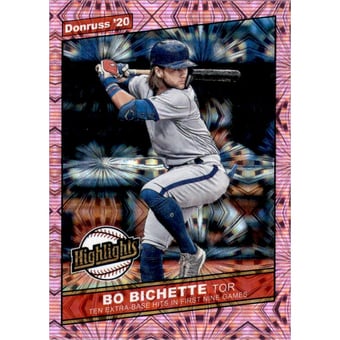 2020 Donruss Highlights Pink Fireworks #12 Bo Bichette