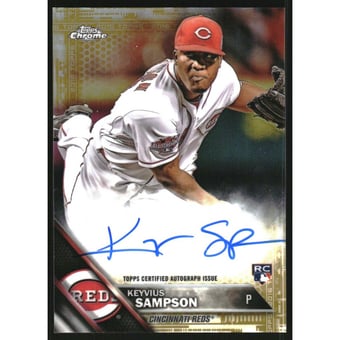 2016 Topps Chrome Rookie Autographs Gold Refractors #RAKSA Keyvius Sampson