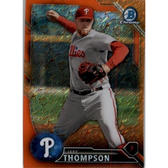 2016 Bowman Chrome Prospects Orange Shimmer Refractors #BCP107 Jake Thompson