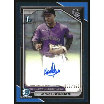 2024 Bowman Chrome Prospect Autographs Blue Refractors #CPAAK Aldalay Kolokie