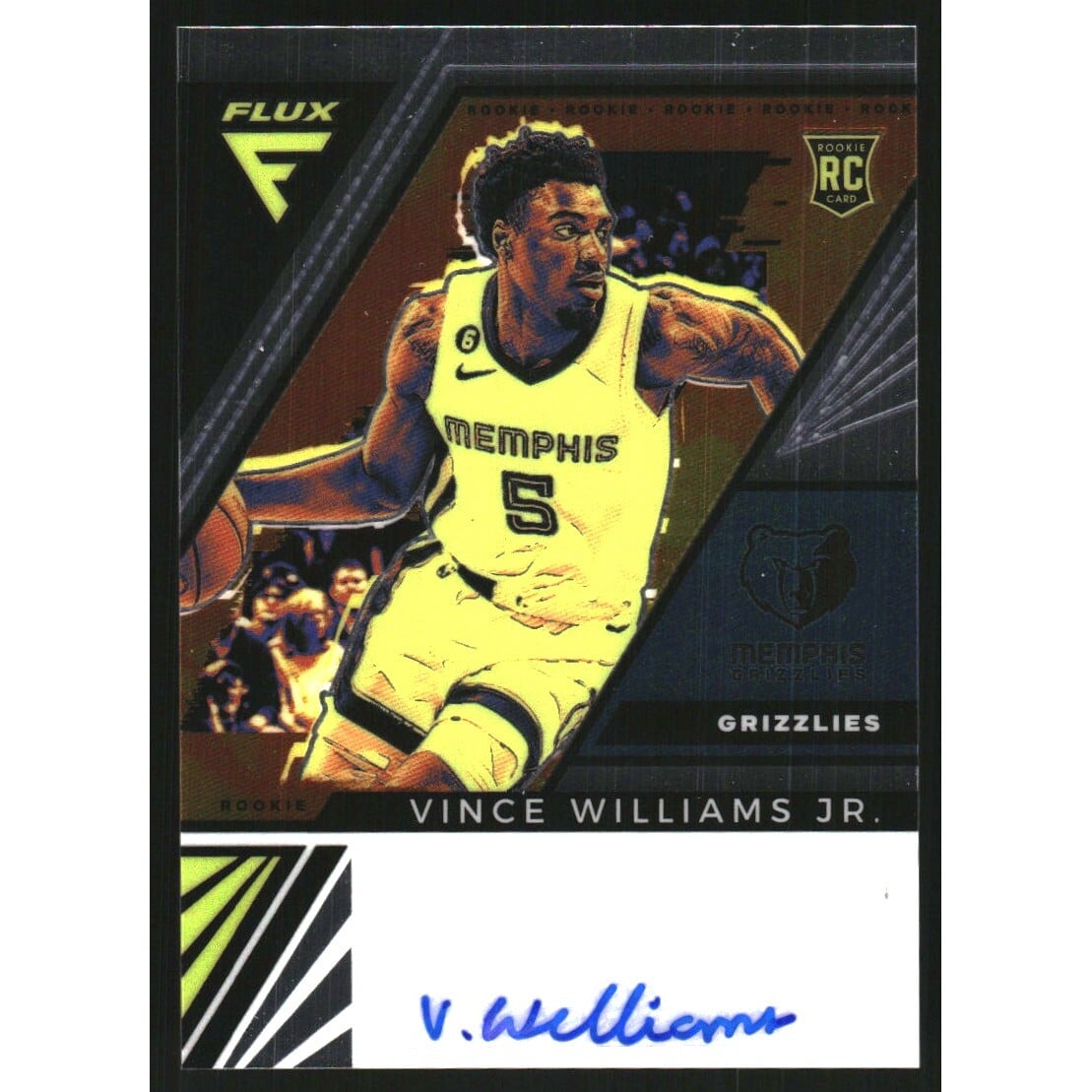 2022-23 Panini Flux Flux Rookie Signatures #41 Vince Williams Jr.. rookie card picture