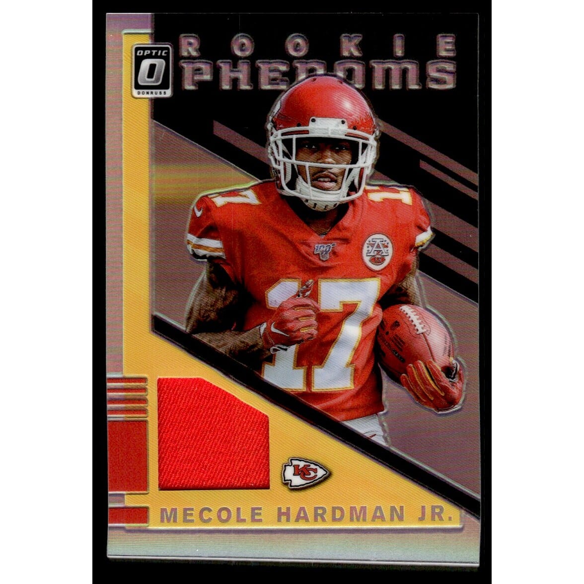 2019 Donruss Optic Rookie Phenoms Jerseys #RP25 Mecole Hardman Jr.. rookie card picture