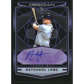 2019 Panini Obsidian Autographs Electric Etch Purple #22 Nathaniel Lowe /99