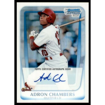 2011 Bowman Chrome Prospect Autographs Refractors #BCP90 Adron Chambers