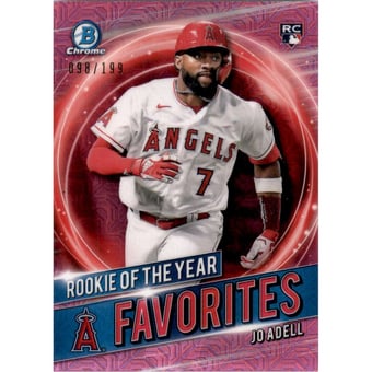 2021 Bowman Chrome Mega Box Rookie of the Year Favorites Pink Refractors #RRYJA Jo Adell