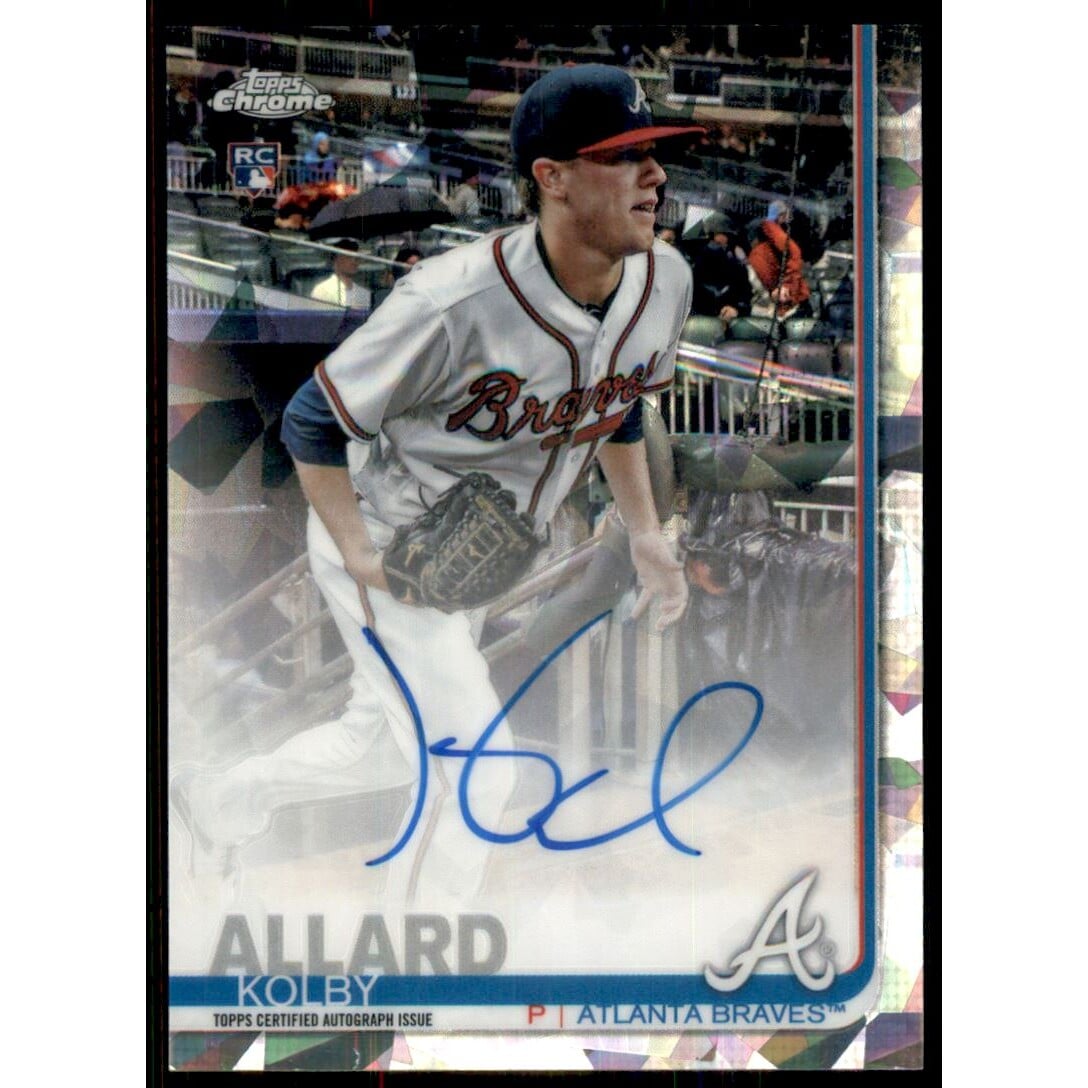 2019 Topps Chrome Sapphire Rookie Autographs #CSAKA Kolby Allard. rookie card picture