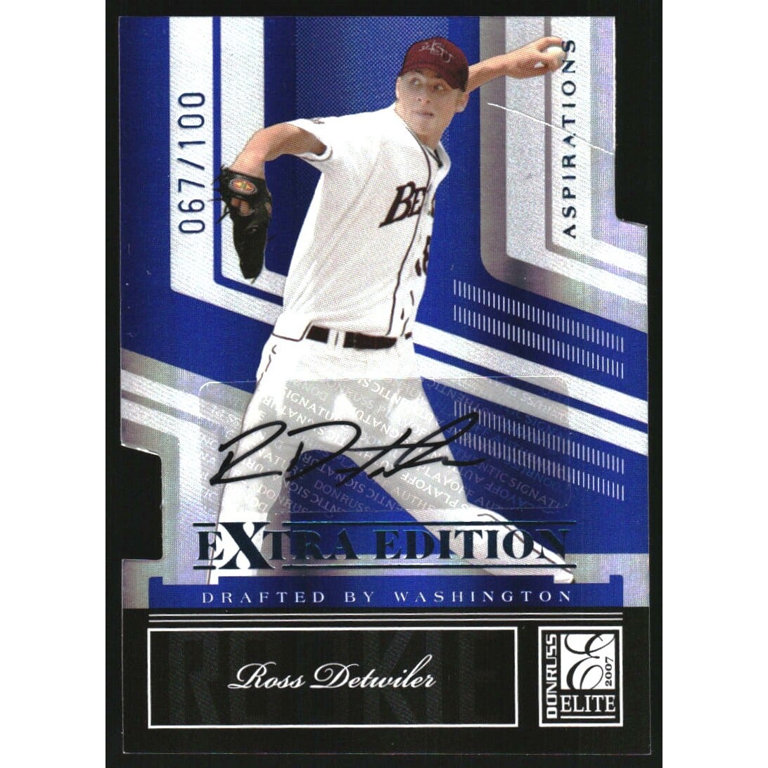 2007 Donruss Elite Extra Edition Signature Aspirations #131 Ross Detwiler/100. rookie card picture