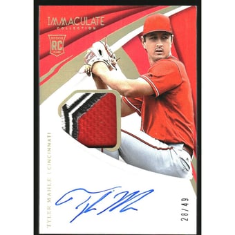 2018 Immaculate Collection Gold #11 Tyler Mahle JSY AU/49