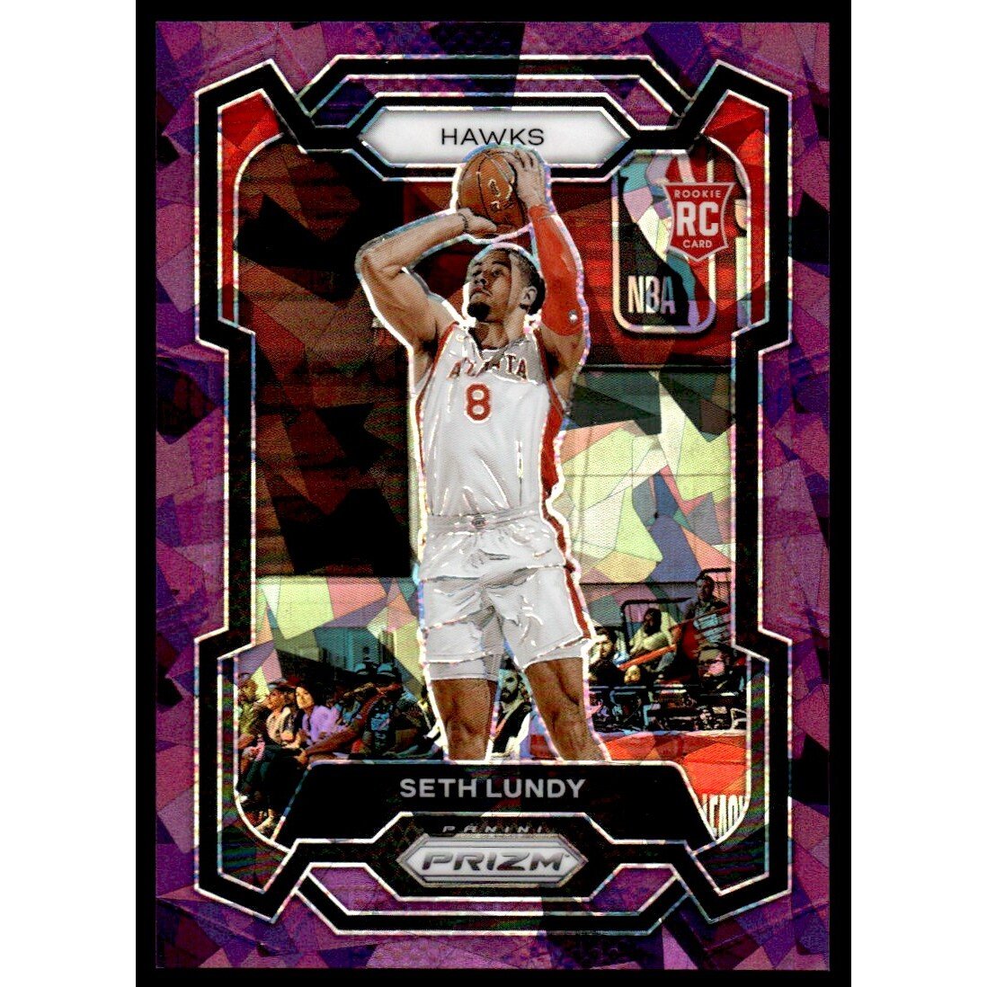 2023-24 Panini Prizm Prizms Purple Ice #138 Seth Lundy. rookie card picture