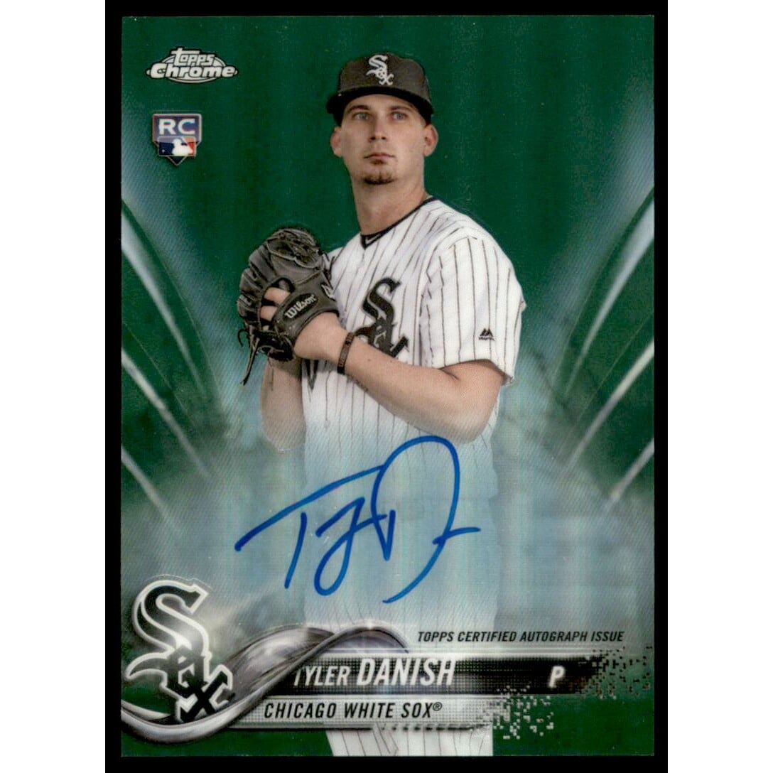 2018 Topps Chrome Rookie Autographs Green Refractors #RATD Tyler Danish UPD. rookie card picture