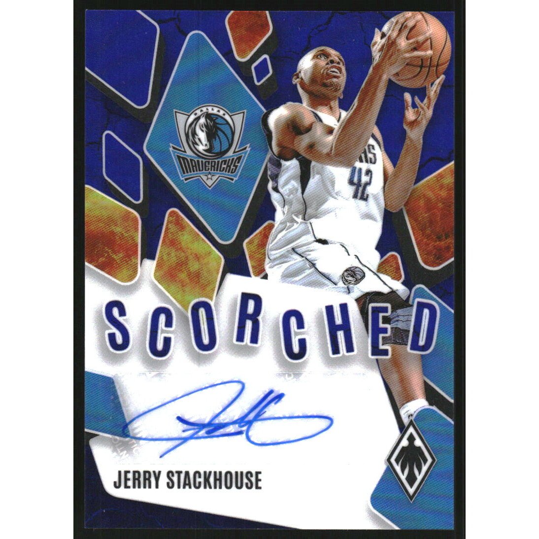 2023-24 Panini Phoenix Scorched Signatures Blue #19 Jerry Stackhouse. rookie card picture