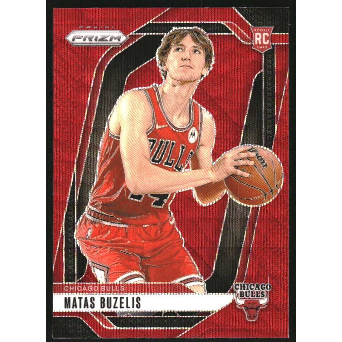 2024-25 Panini Prizm Prizms Ruby Wave #252 Matas Buzelis. rookie card picture