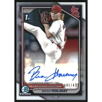 2024 Bowman Chrome Draft Autographs Refractors #CPABHO Brian Holiday