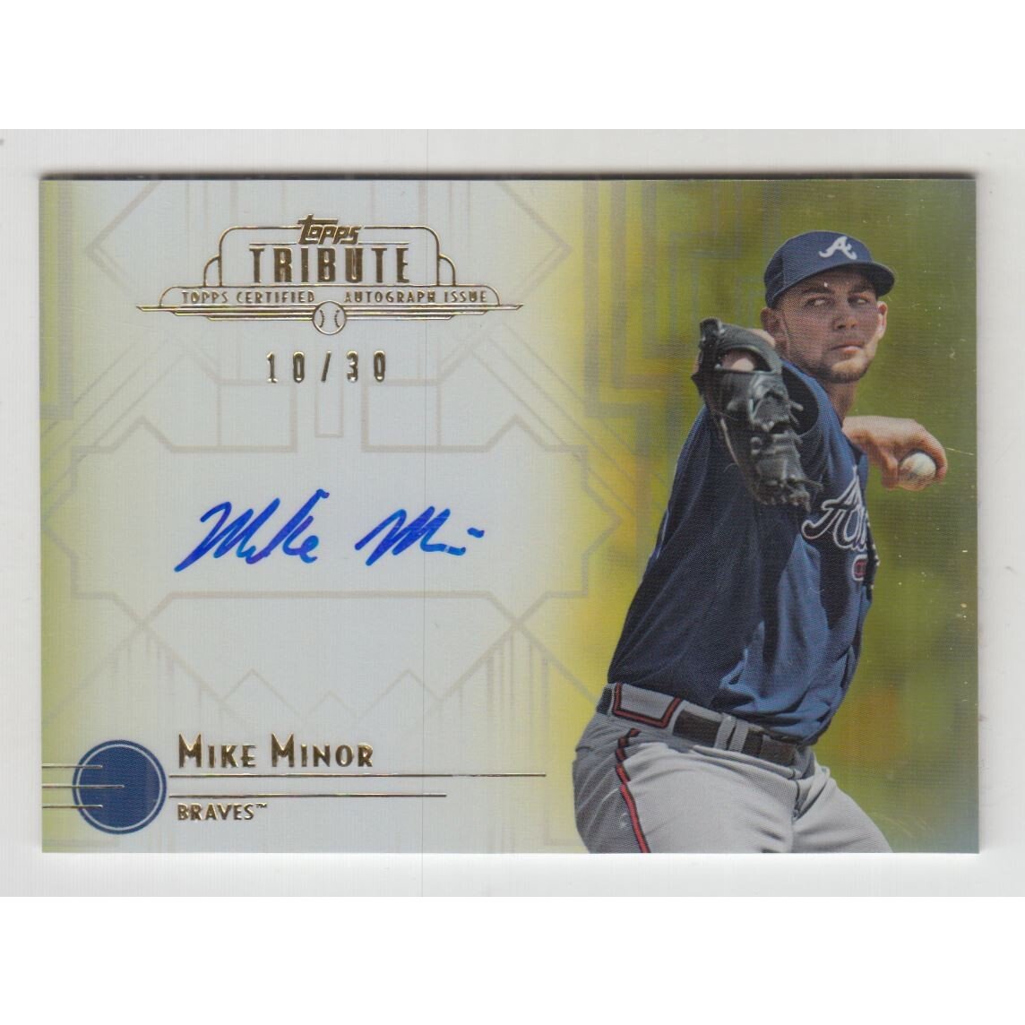 2014 Topps Tribute Autographs Yellow #TAMMI Mike Minor. rookie card picture
