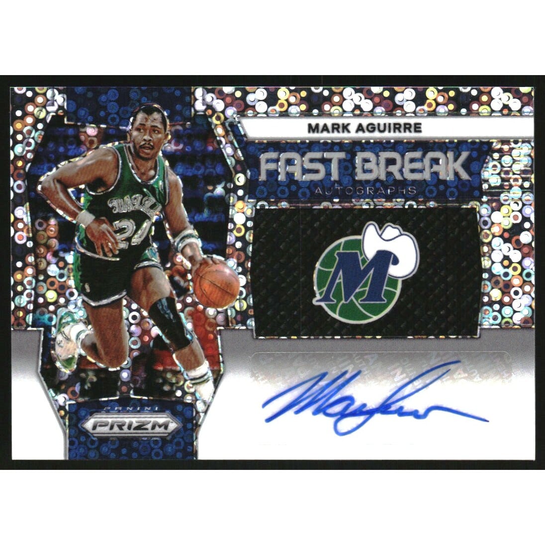 2023-24 Panini Prizm Fast Break Autographs #10 Mark Aguirre. rookie card picture