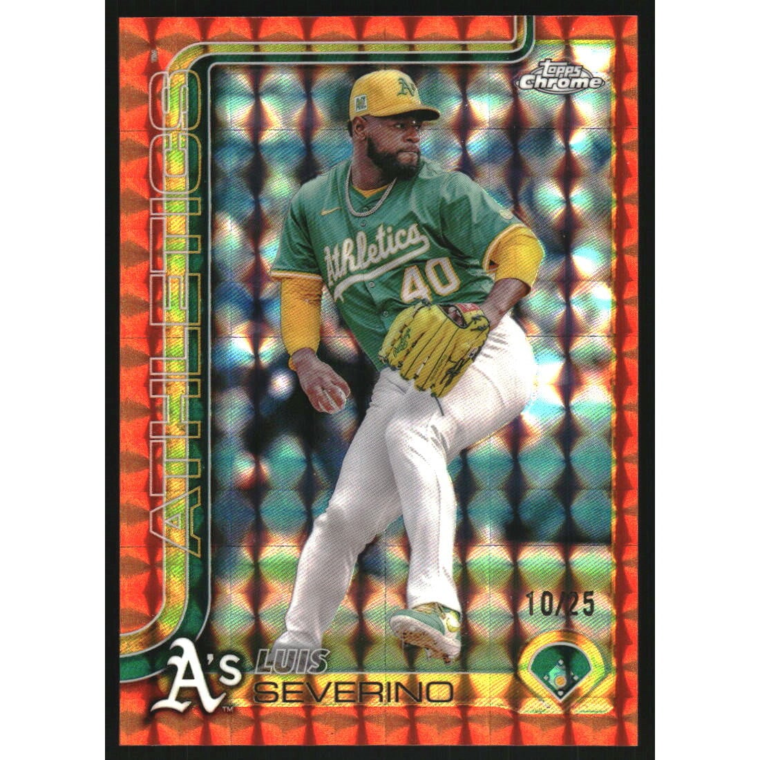 2025 Topps Chrome Orange Geometric Refractors #241 Luis Severino. rookie card picture
