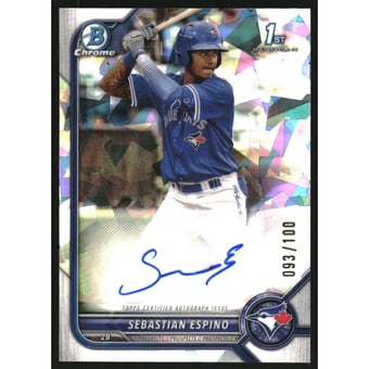 2022 Bowman Chrome Prospect Autographs Atomic Refractors #CPASE Sebastian Espino