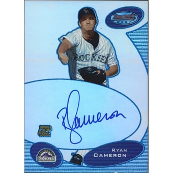 2003 Bowman's Best Blue #RC Ryan Cameron FY AU