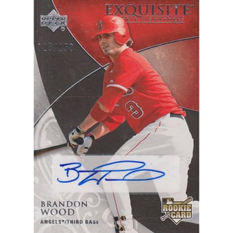 2007 Exquisite Collection Rookie Signatures #147 Brandon Wood AU/150 (RC)