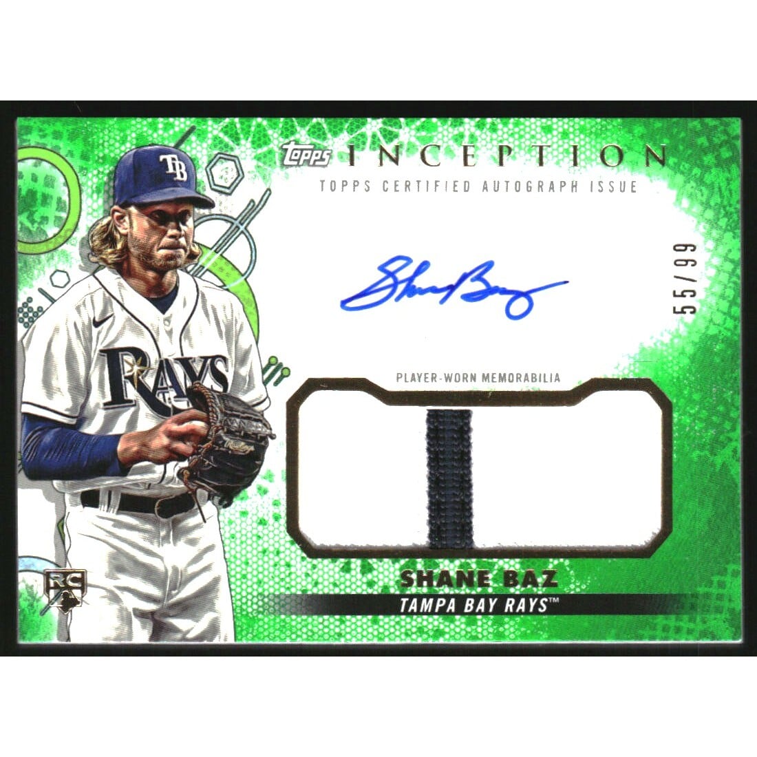2022 Topps Inception Patch Autographs Green #IAPSBA Shane Baz. rookie card picture