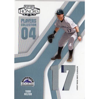 2004 Playoff Honors Players Collection Jersey Platinum Number #93 Todd Helton Away
