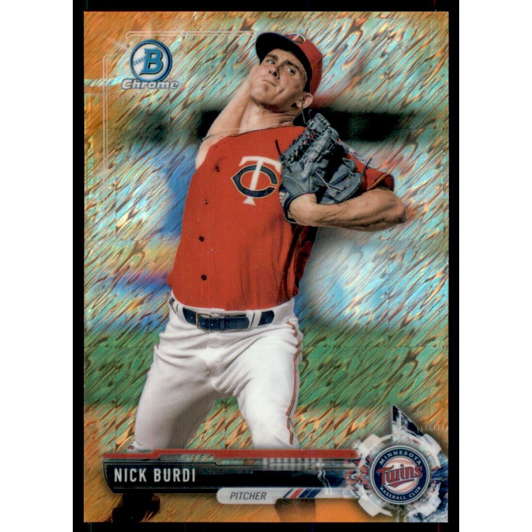 2017 Bowman Chrome Prospects Orange Shimmer Refractors #BCP15 Nick Burdi. rookie card picture