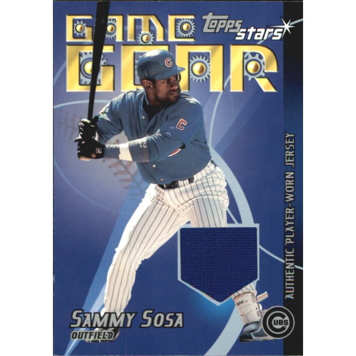 2001 Topps Stars Game Gear Jerseys #TSRSS Sammy Sosa A. rookie card picture