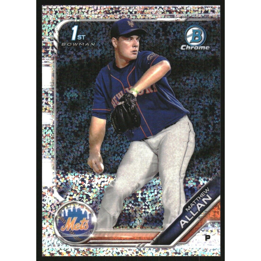2019 Bowman Chrome Draft Sparkle Refractors #BDC48 Matthew Allan. rookie card picture