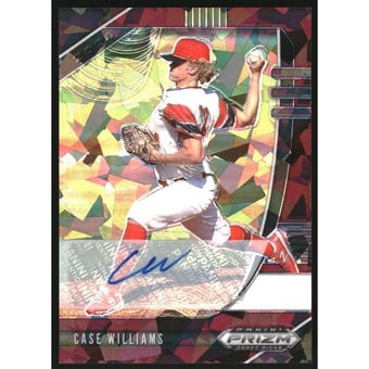 2020 Panini Prizm Draft Picks Base Autographs Prizms Burgundy Cracked Ice #110 Case Williams