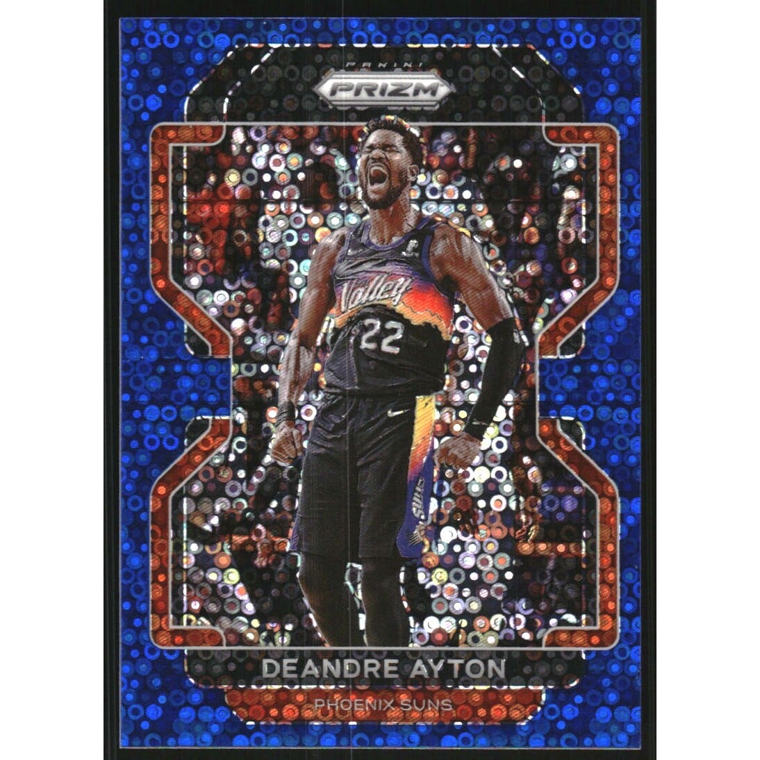 2021-22 Panini Prizm Prizms Fast Break Blue #4 Deandre Ayton. rookie card picture