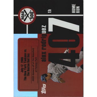 2007 Topps Alex Rodriguez Road to 500 #ARHR407 Alex Rodriguez