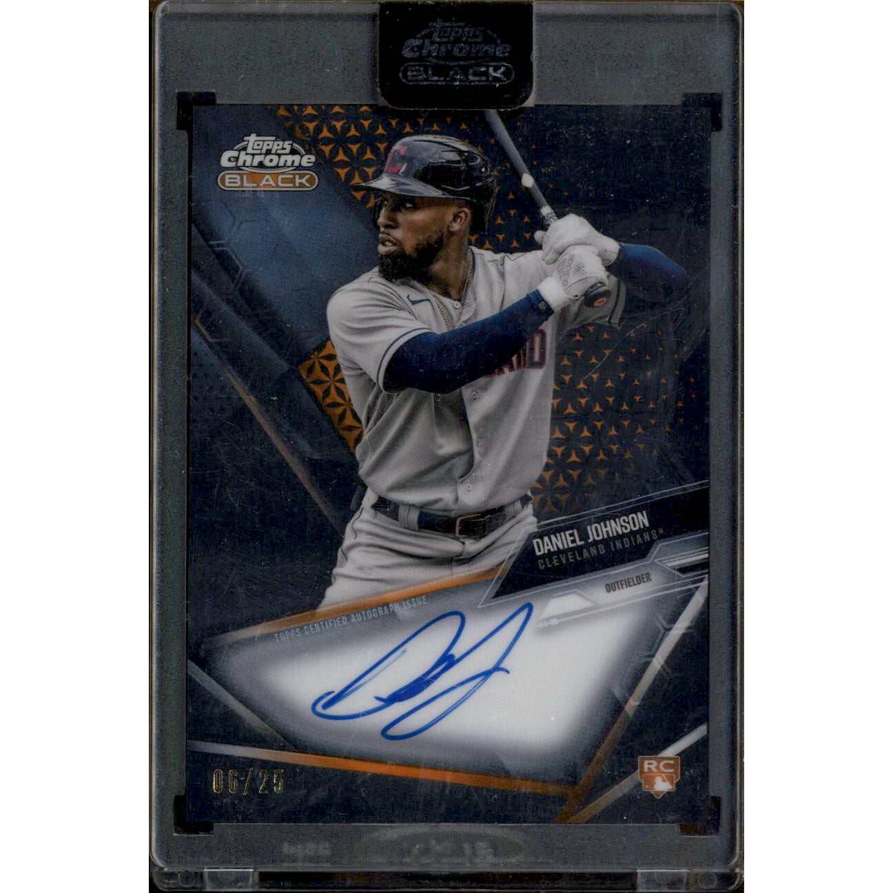 2021 Topps Chrome Black Autographs Orange Refractors #CBADJ Daniel Johnson. rookie card picture