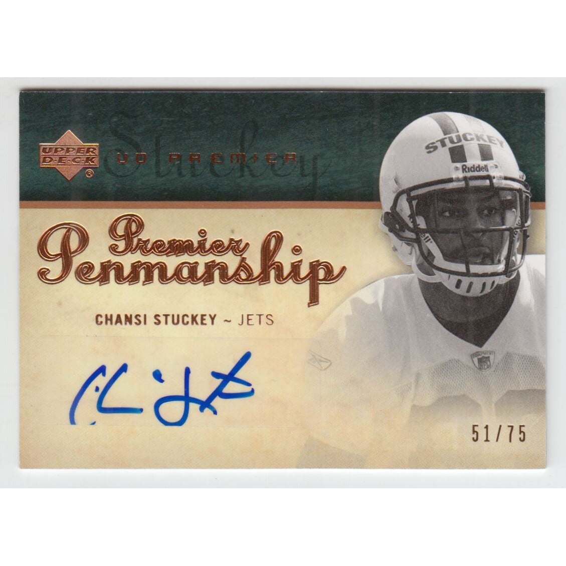 2007 Upper Deck Premier Penmanship Autographs Bronze #PPCS Chansi Stuckey/75. rookie card picture