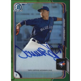 2015 Bowman Chrome Prospect Autographs Green Refractors #BCAPJL Jairo Labourt