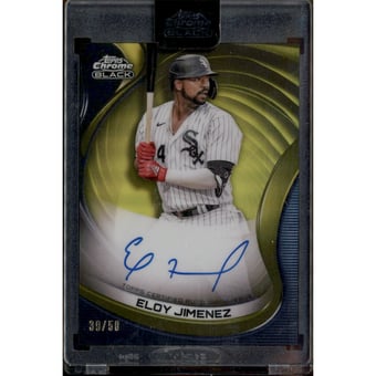 2022 Topps Chrome Black Autographs Gold Refractors #CBAEJ Eloy Jimenez