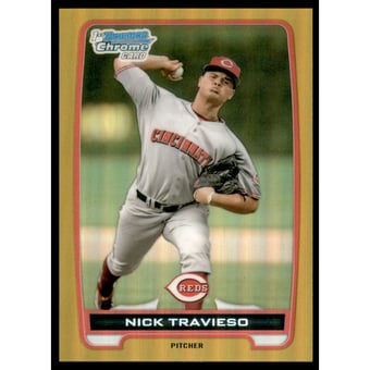 2012 Bowman Chrome Draft Draft Picks Gold Refractors #BDPP7 Nick Travieso