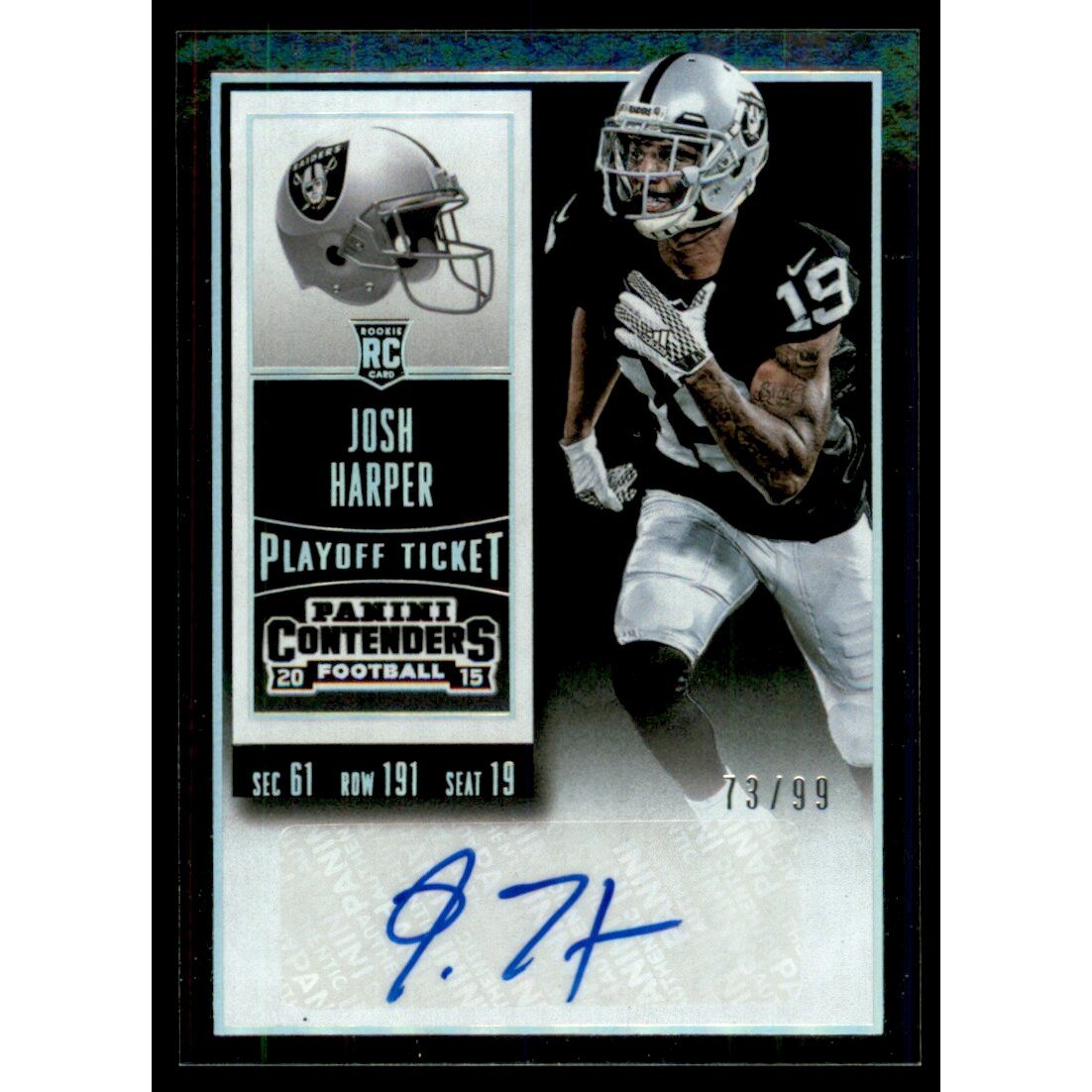 2015 Panini Contenders Playoff Ticket #159 Josh Harper AU/99. rookie card picture
