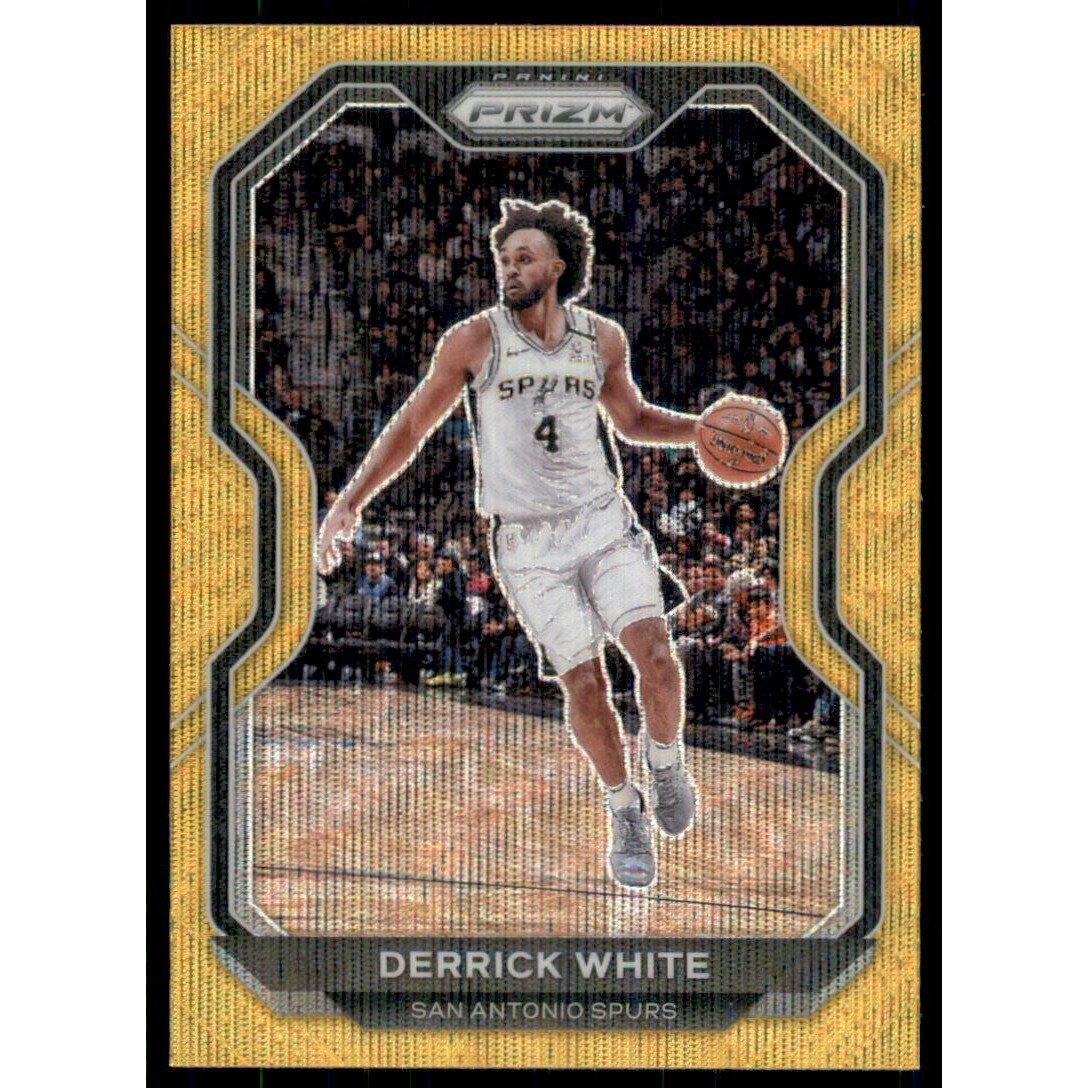 2020-21 Panini Prizm Prizms Gold Wave #174 Derrick White. rookie card picture