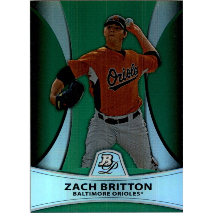 2010 Bowman Platinum Prospects Blue Refractors #PP7 Zach Britton. rookie card picture