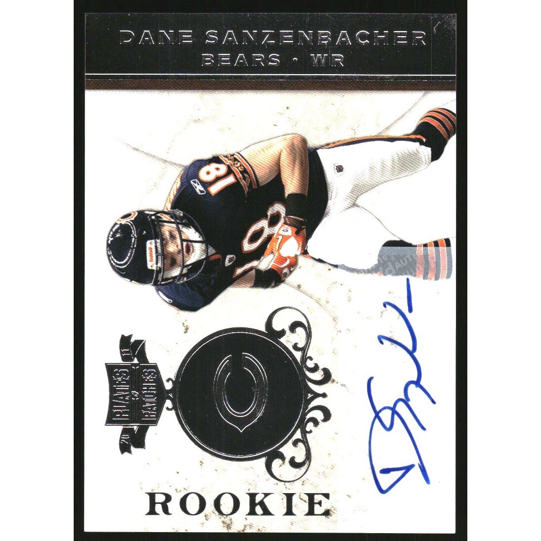 2011 Panini Plates and Patches Signatures Silver #123 Dane Sanzenbacher/50. rookie card picture